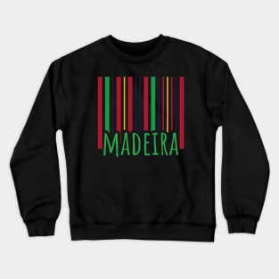 Madeira (Portugal) barcode design with traditional folk costume colours Crewneck Sweatshirt